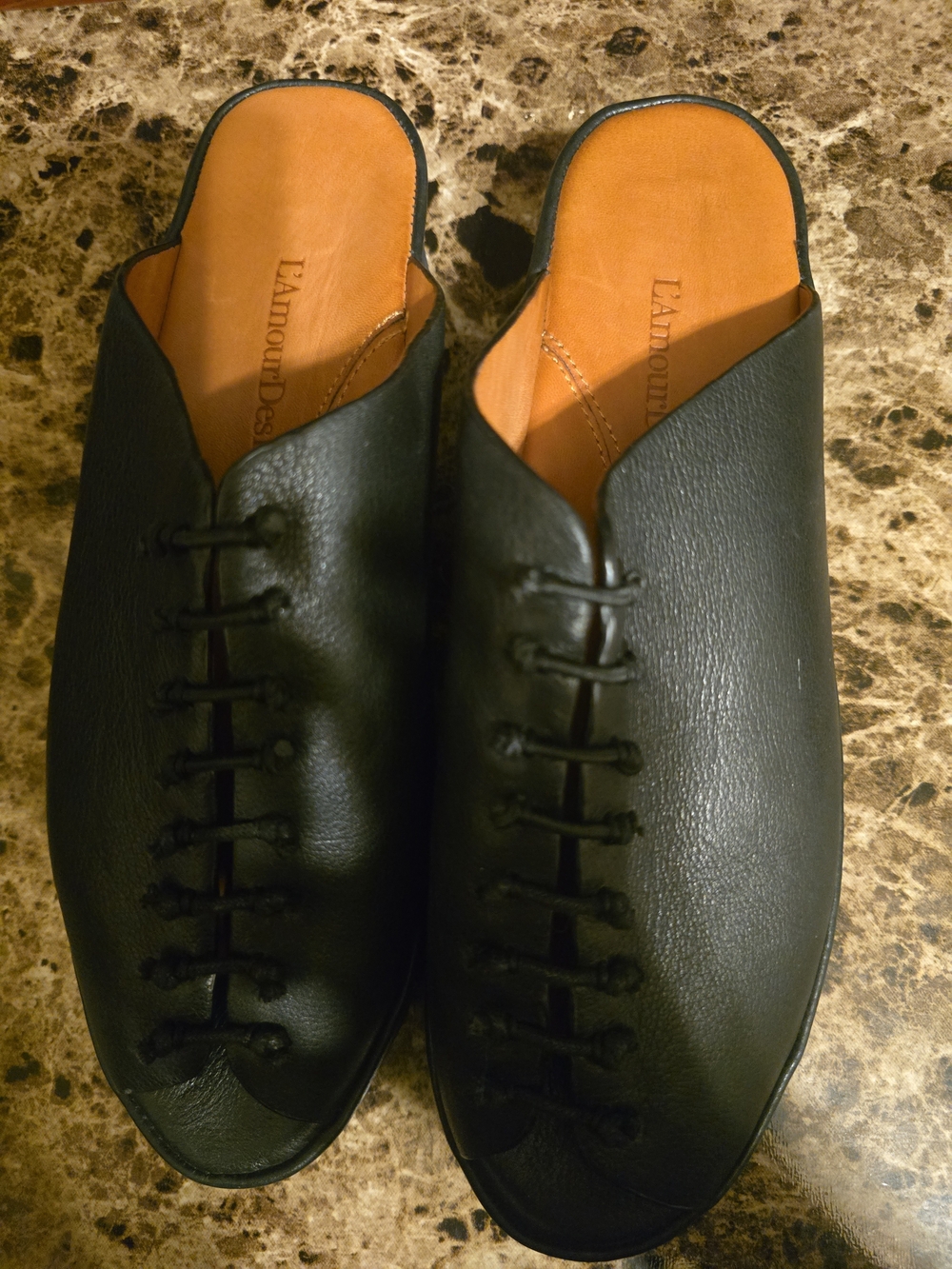 L'Amour Des Pieds Arienne Wedge Platform Leather Man Made Sandal Size 10 M